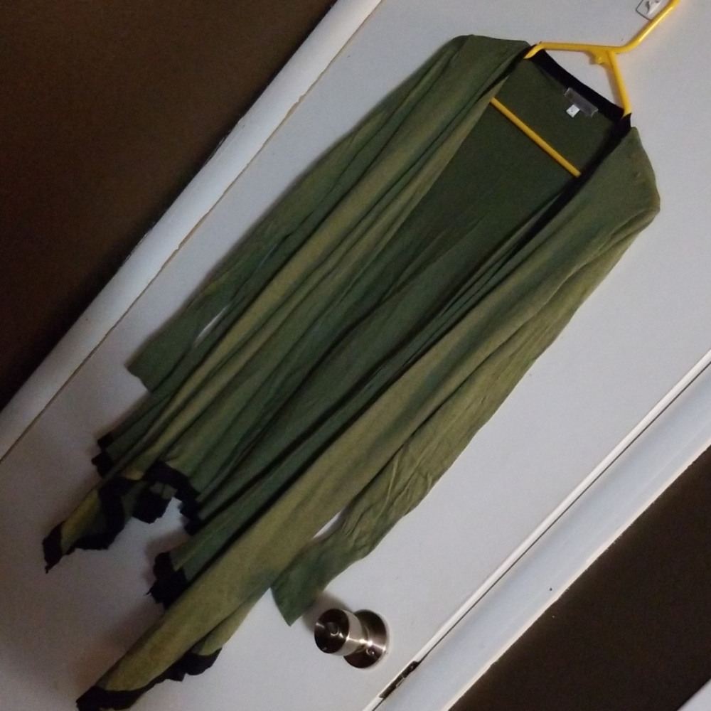 Olive green wrap sweater